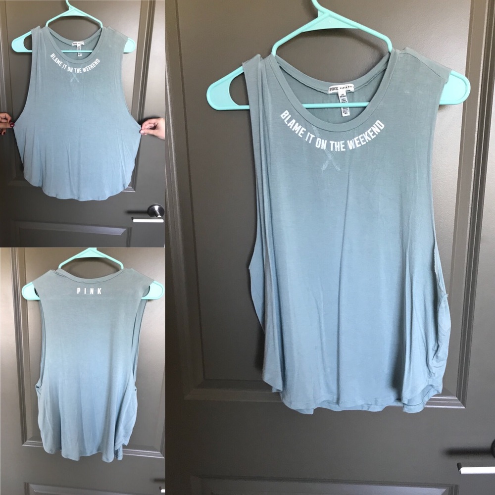 PINK Halter Top, Muscle Tee